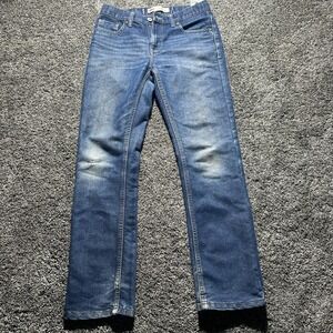 Levis 511 Jeans Womens 28x30 Blue Slim Straight Stretch Denim Distressed Knee‎